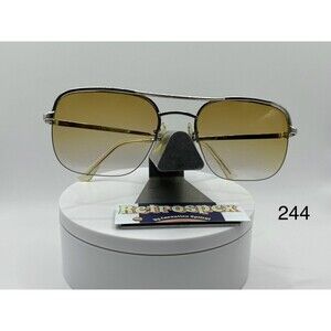 Vintage NOS Oversize Eyeglasses  Double Bar Style  USA MADE Silver frame